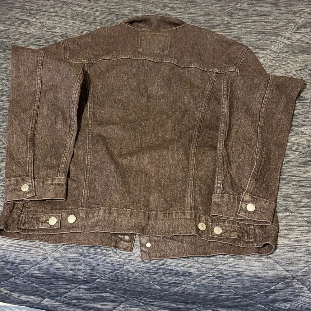 Levi's Dark Brown Distressed Denim Jacket (NEW)!!! - Picture 12 of 12